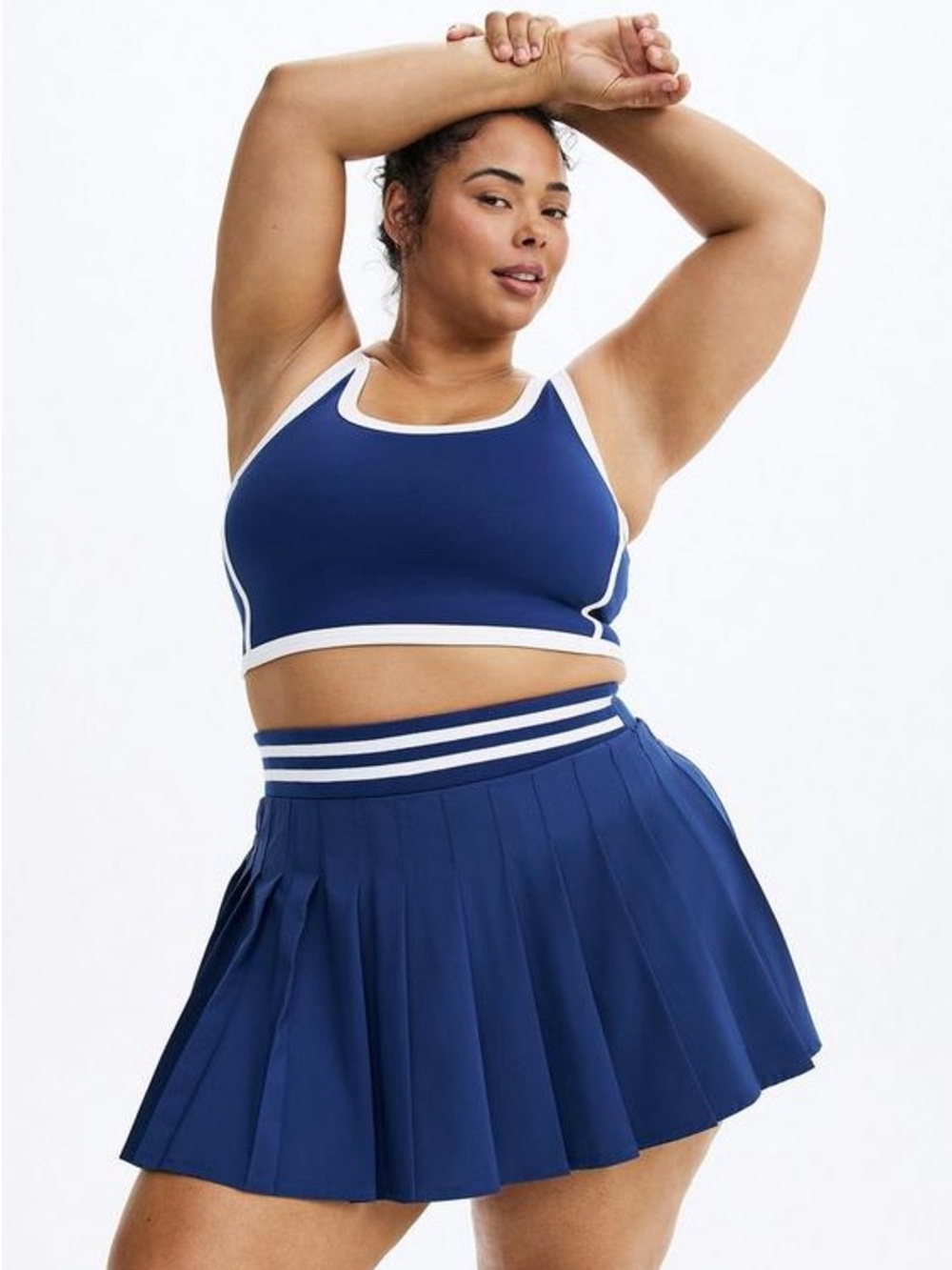 Torrid TRU Stretch Woven Pleated Active Skirt With Bike Short Size 2